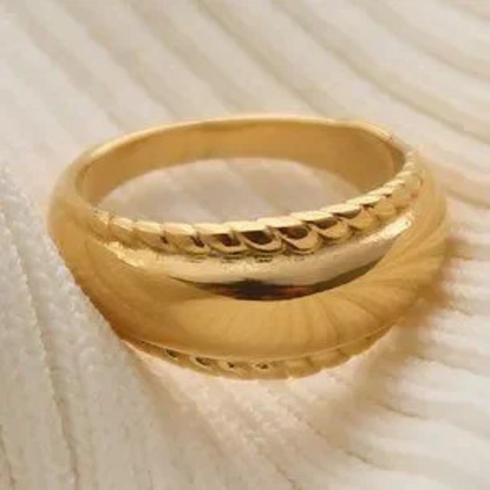 NEW 18K Gold Plated Braided Wide Curve Ring